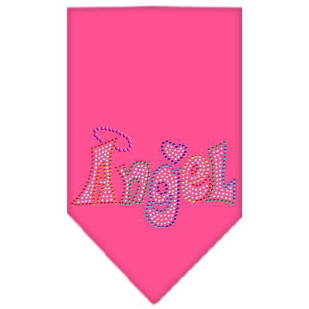 Mirage Pet Products 67-97 LGBPK Technicolor Angel Rhinestone Bright Pink Print Bandana, Large