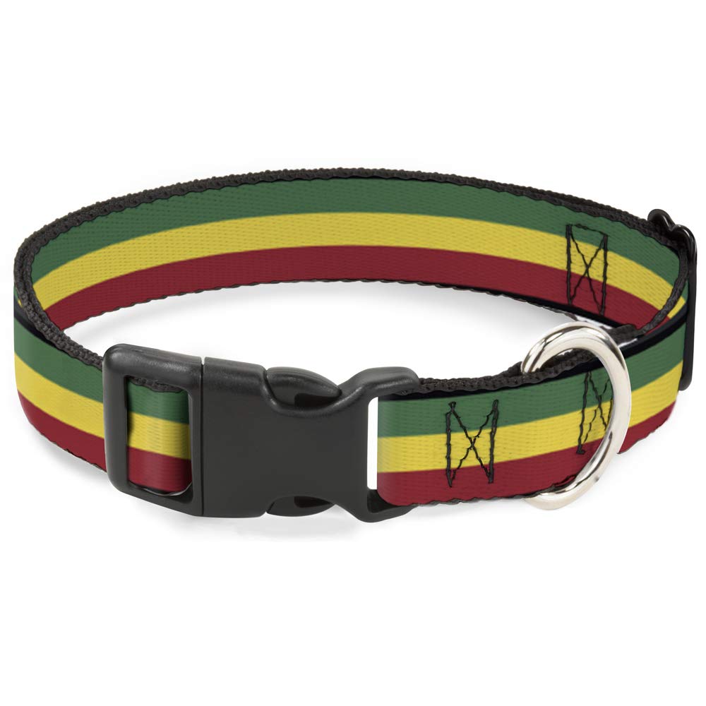 Buckle-Down Pc-W21802-L Rasta Plastic Clip Collar, Large/15-26'