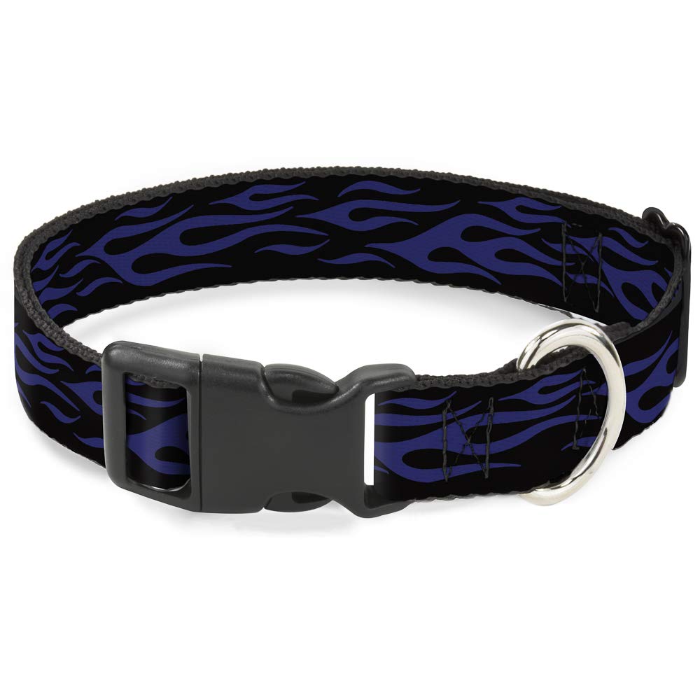 Buckle-Down Plastic Clip Collar - Flame Blue - 1.5 Wide - Fits 13-18 Neck - Small