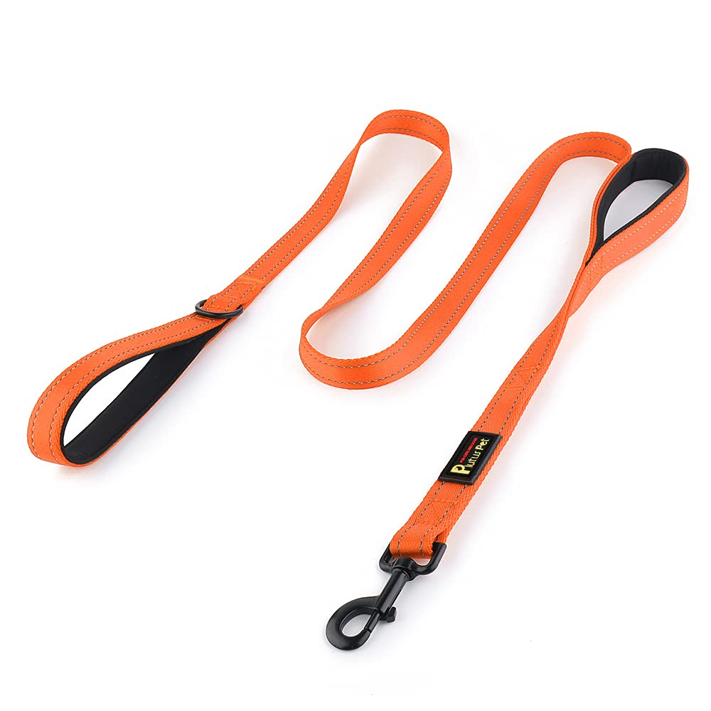 Plutus Pet Double Handle Dog Leash 4Ft, Heavy Duty, Reflective Dual Handle Dog Leash For Safety Training, For Medium Large Dogs,
