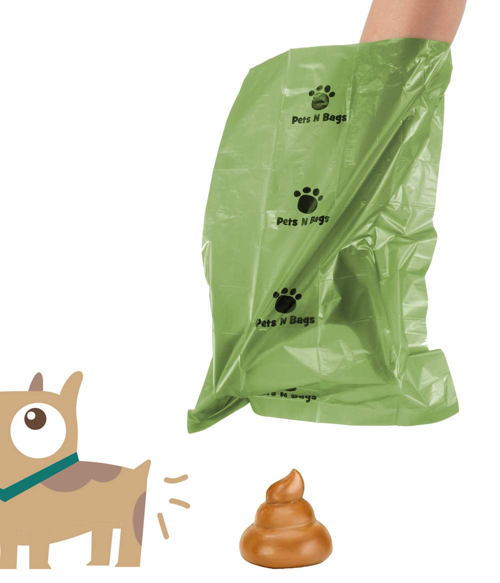 Pets N Bags Dog Waste Poop Bags - Unscented Plastic Refill Rolls (60 Rolls / 900 Count) with Dispenser, Model PNB-Bag-900/60