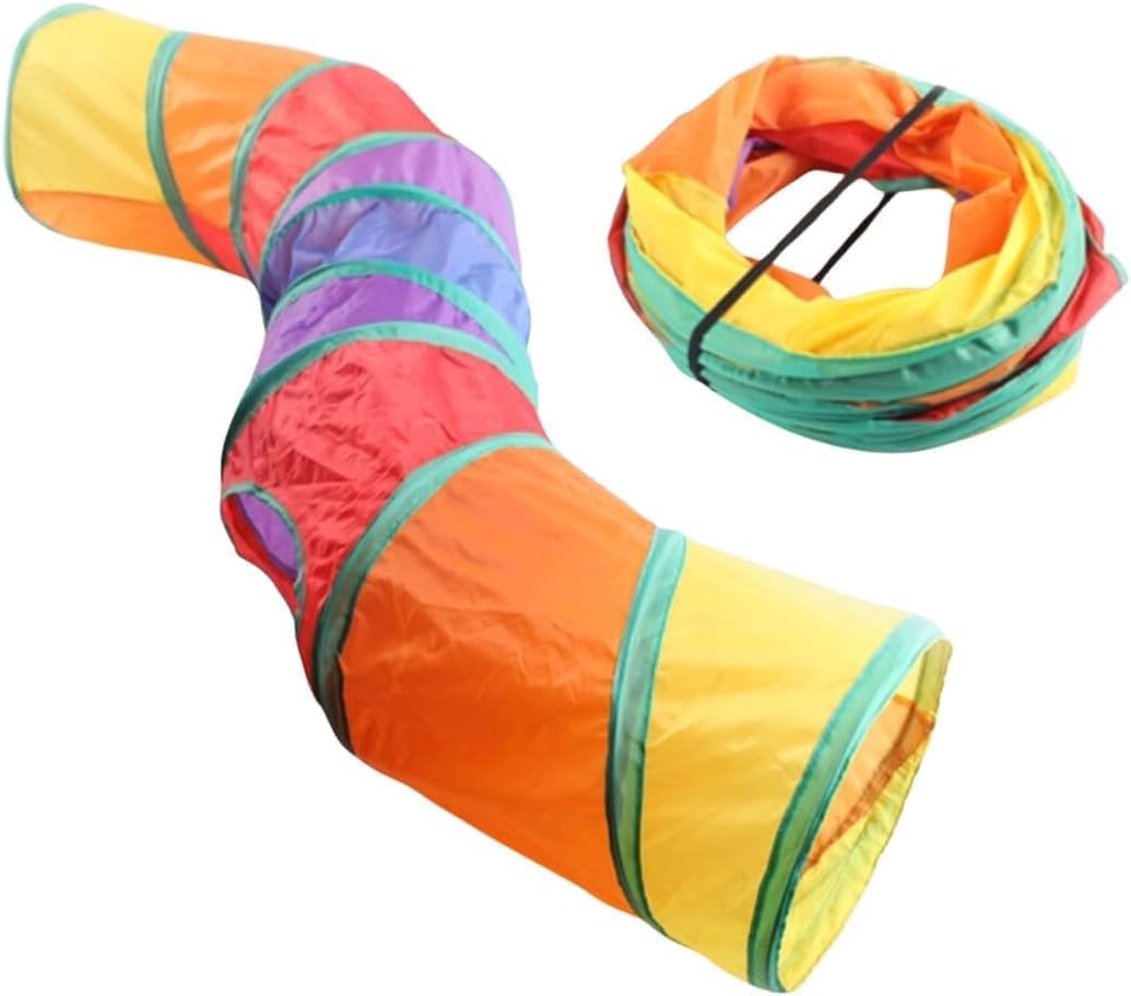 Petvogue S Shape Cat Tunnel, 2 Way Tunnel For Indoor Cats, Cat Play Tube Collapsible Cat Tunnel, Interactive Toy Cat Tunnels For