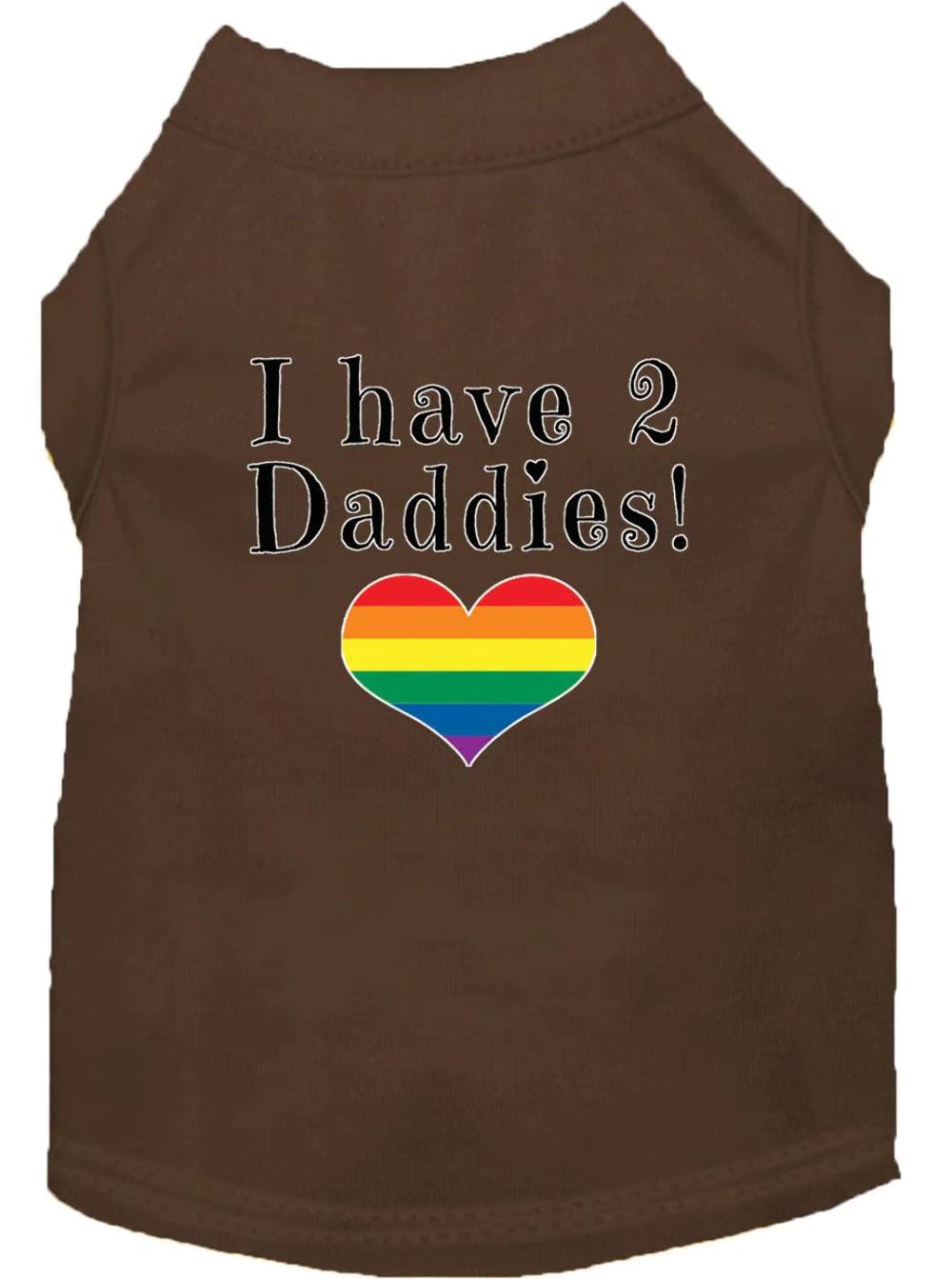 Pet Dog & Cat Shirt Screen Printed, "I Have Two Daddies" Light Pink LG (10-14 lbs.)