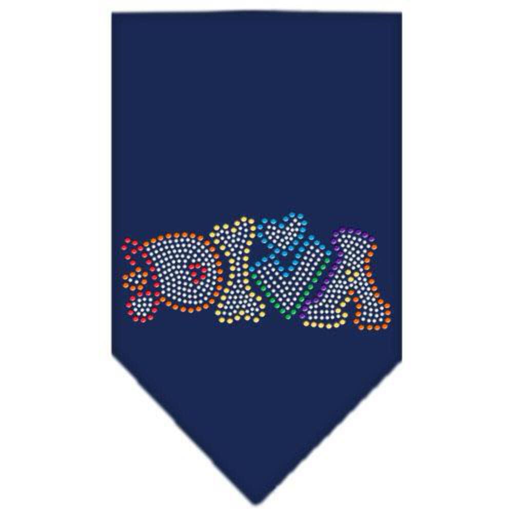 Mirage Pet Products 67-98 LGTQ Technicolor Diva Rhinestone Turquoise Print Bandana, Large