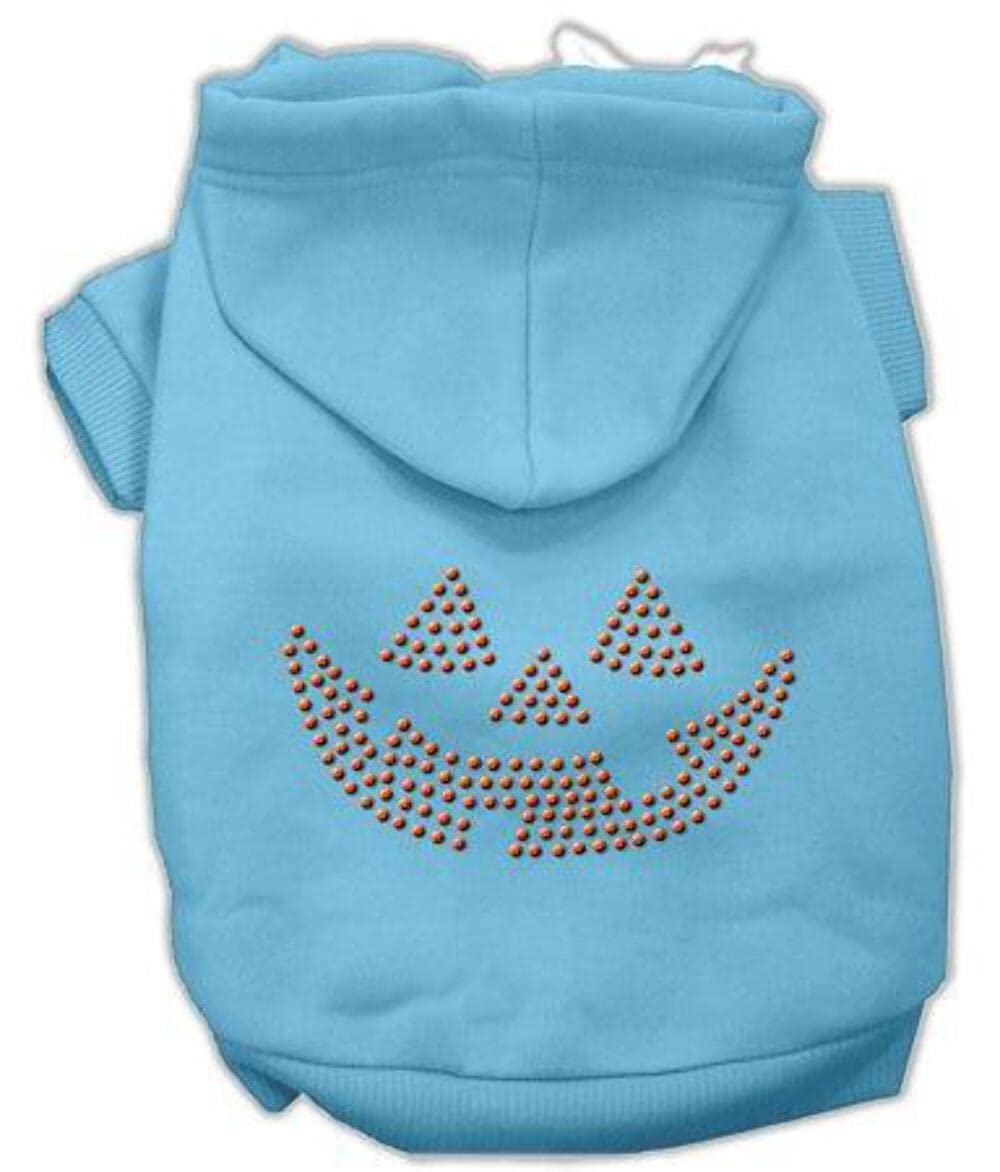Halloween Pet Dog & Cat Hoodie Rhinestone, "Jack O' Lantern" Black 3XL (25-35 lbs.)