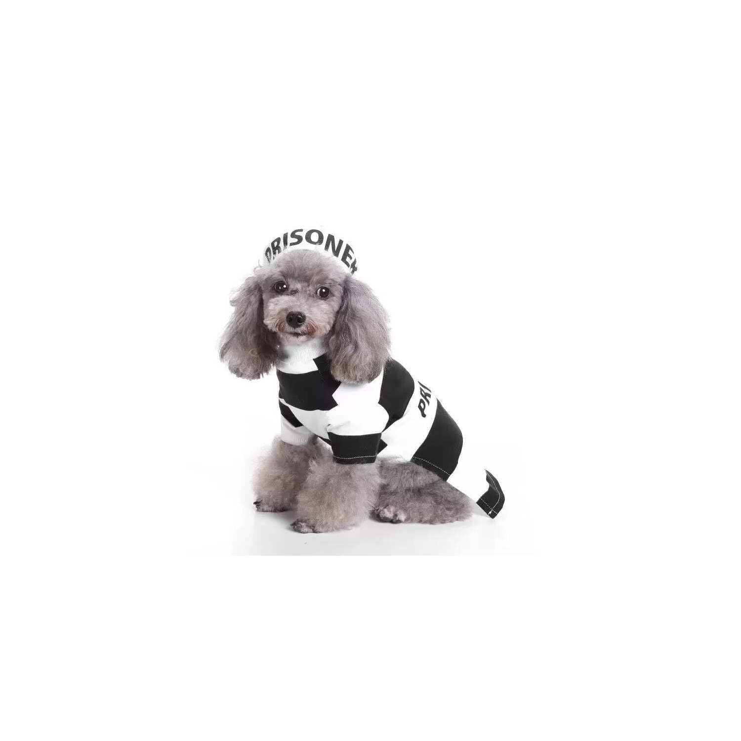 Pet Life Striped Retro Inmate Prisoner Pet Dog Costume Uniform(D0102HAXPJ7.)