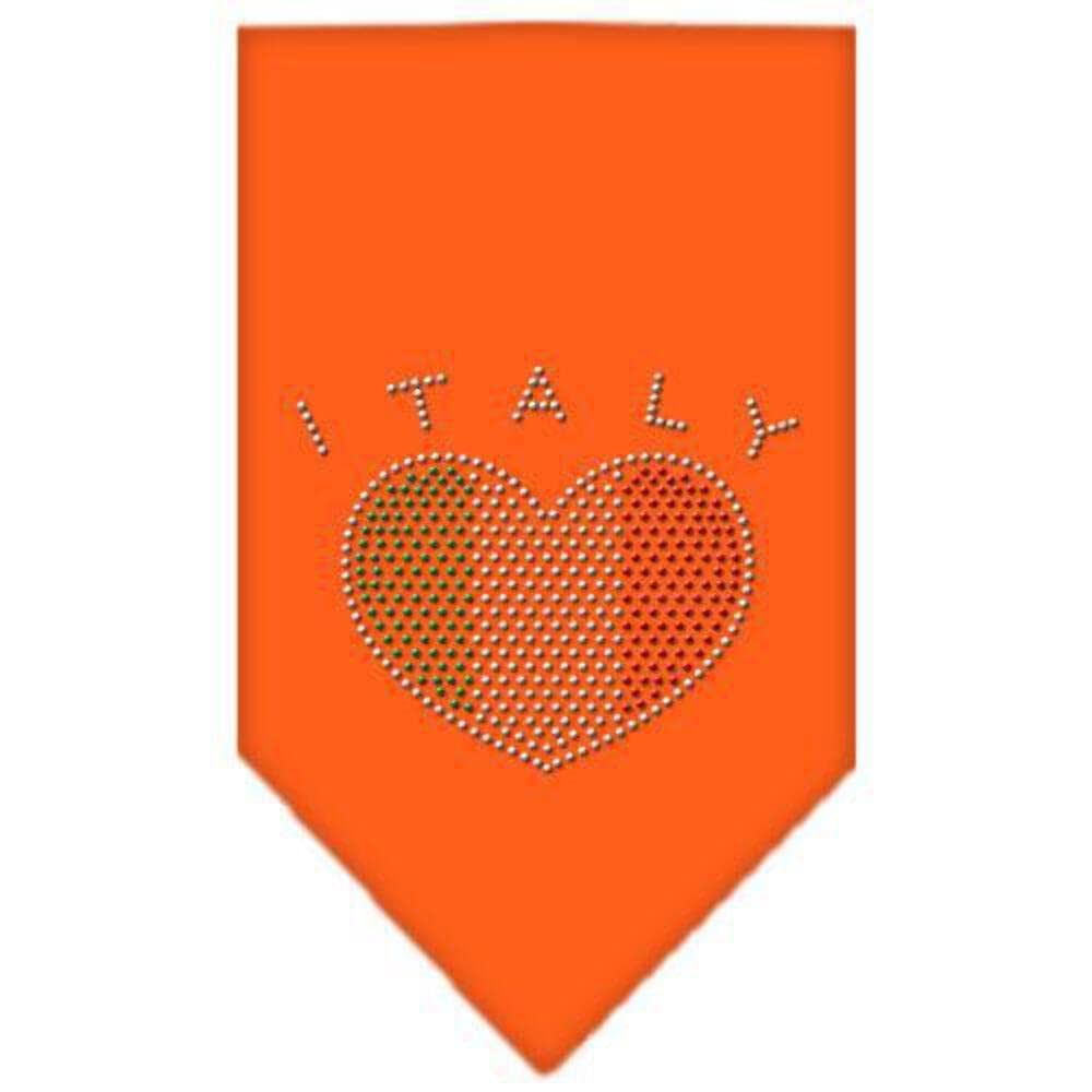 Mirage Pet Products Italy Rhinestone Bandana, Small, Orange