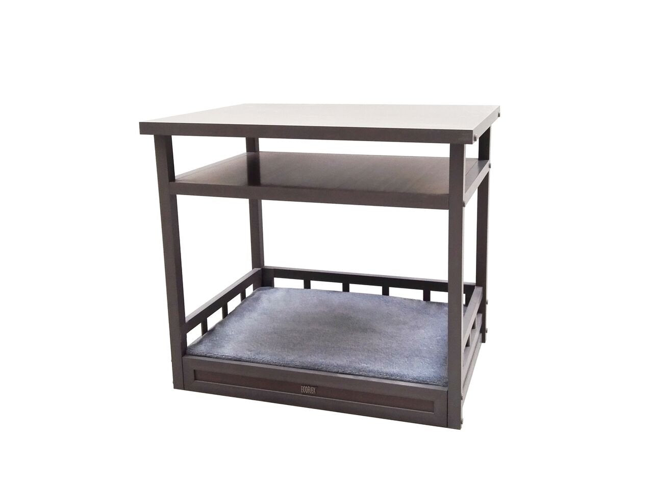 Memory Foam Dog Bed & Nightstand in Espresso with Removable Washable Cushion Cover made from ECOFLEX, Non-Toxic, Eco-Friendly & Impervious to Moisture & Odor