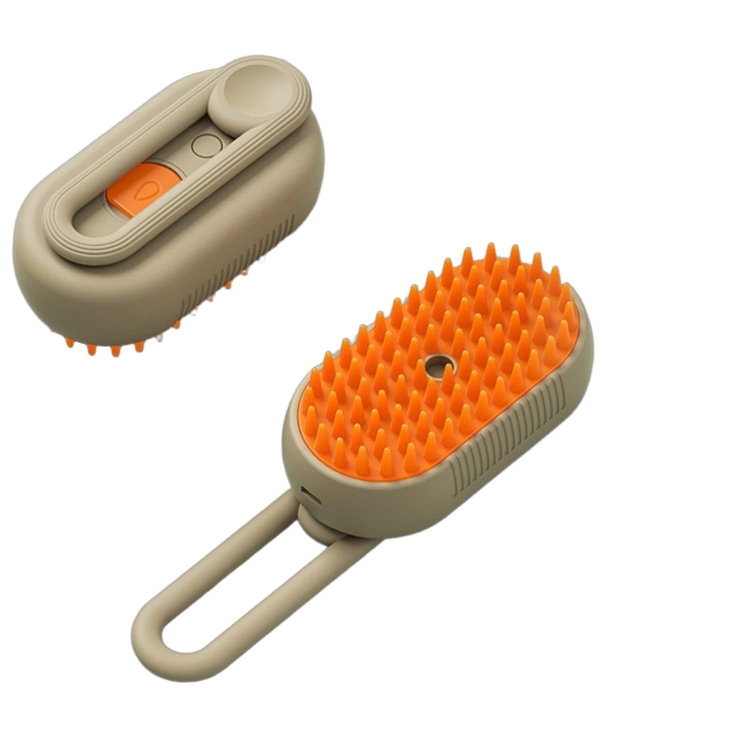 ZOOMELLA Portable Pet Spray Brush with Foldable Handle Compact Grooming Brush with Spray Mist Soft Detangling for Dogs, Cats, Tr