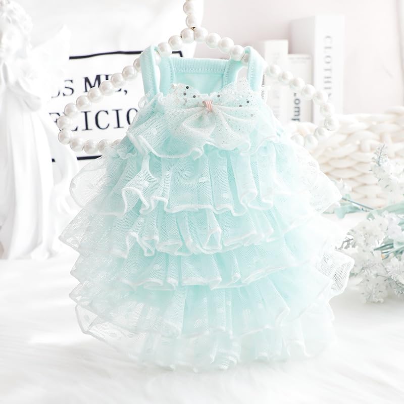 Aza Dog Wedding Dresses For Small Dogs Lolita Clothes Princess Skirt Cat Costume Lace Star Pet Girl Cute Coat Outfits Summer Cos