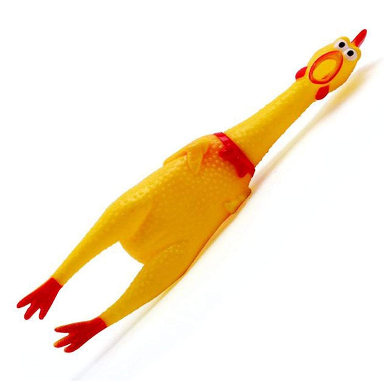Dog Trust Large Size Squawking Chicken Rubber Squeeze Dog Toys with Sound I BPA Free I Chemical Free I Squeaky and Screaming Chi
