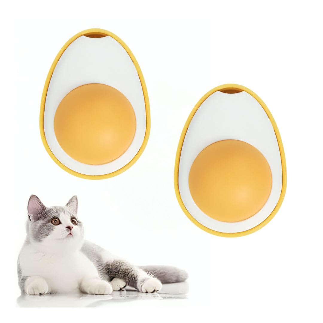 Pet Fun Egg Shaped Cat Toy With Catnip Mint And Silvervine, Flavors, Natural Plant Extracts, Catnip Wall Ball, Safe Healthy Kitt