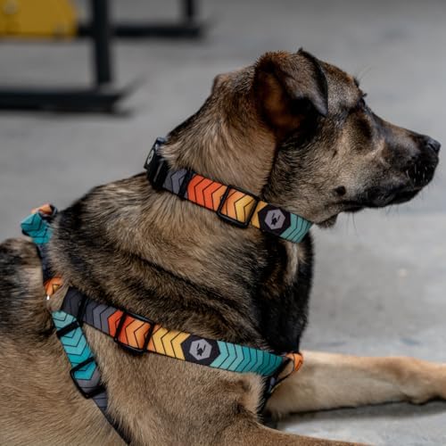 Wolfgang Heavy Duty Adjustable Dog Harness, Pull-Tested To Over 800 Lbs For Walking & Training, Chevtech Print, Extra Large