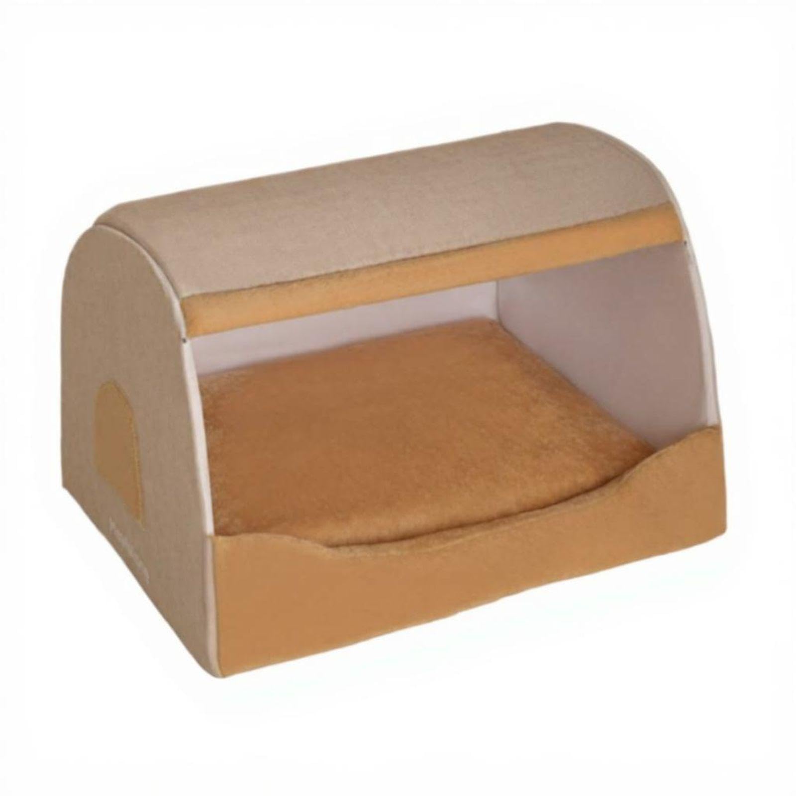 ATORSE Dog House Bed, Insulated, Removable Cover, Indoor Snug Kennel for Moderate to Large Dogs Khaki Brown 40X30X30Cm|Home & Ga