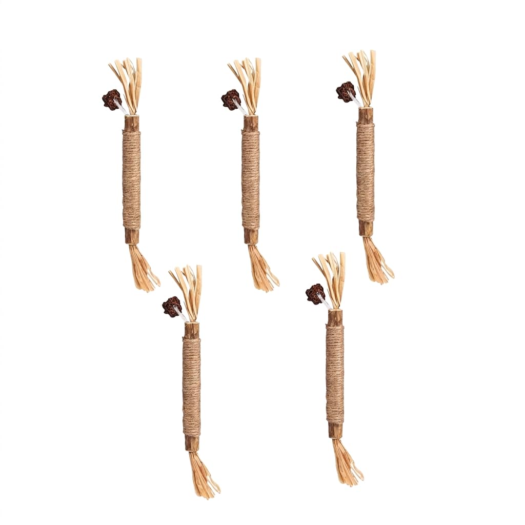 Mittijoy 5Pcs Catnip Silvervine Stick, Interactive Play For Cats, Five Catnip Sticks, Engaging Activity For Indoor Cats, Enriche