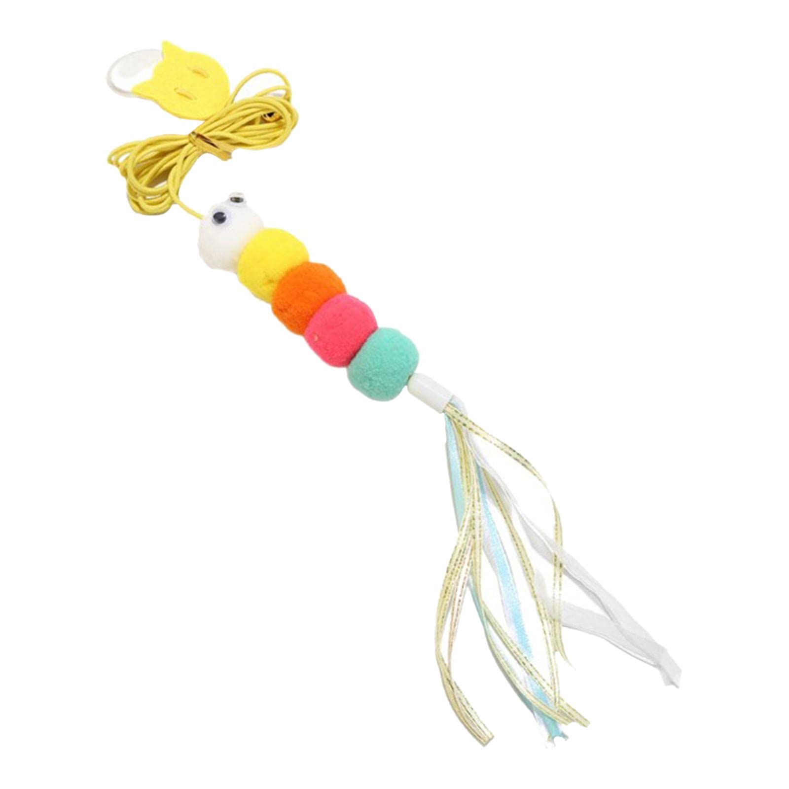 Ecomistiq Pet Cat Teaser Toy For Indoor Cats Hanging Retractable Interactive Colorful Worm| Toys| Supplies |Pet