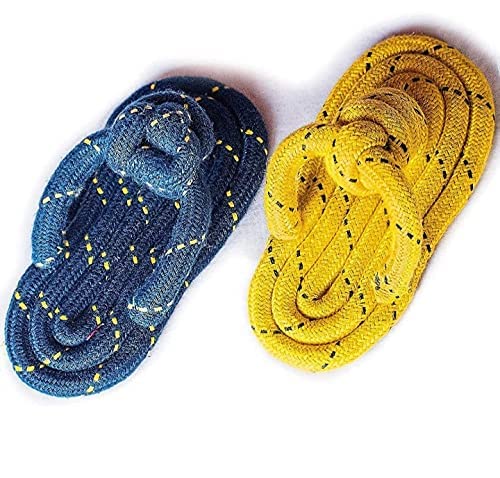 Dogtrust Attractive Cotton Poly Mix Chew Slipper Dog Toys For Teething Suitable Small And Medium Puppies (Bob Barker Blue & Yell