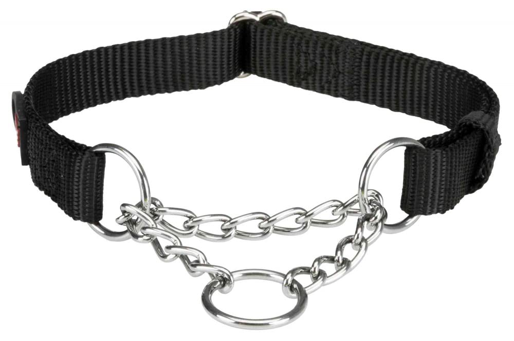 Trixie Premium StopThePull Collar, Adjustable Nylon Collar For Dogs, Made With Strong Metal Chain To Easily Slip Around DogS 