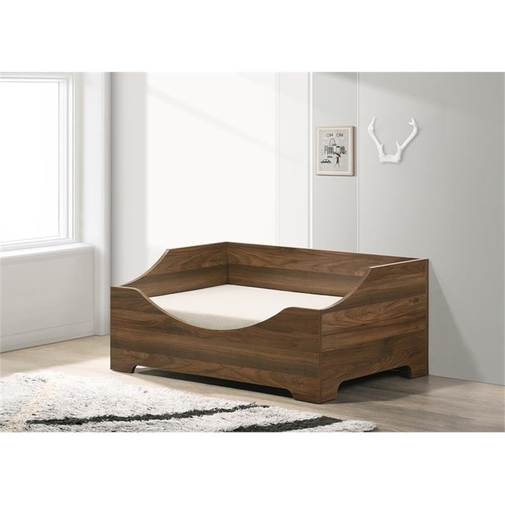 Progressive Furniture Rootbeer Pet Bed W/Cushion in Brown/Off White
