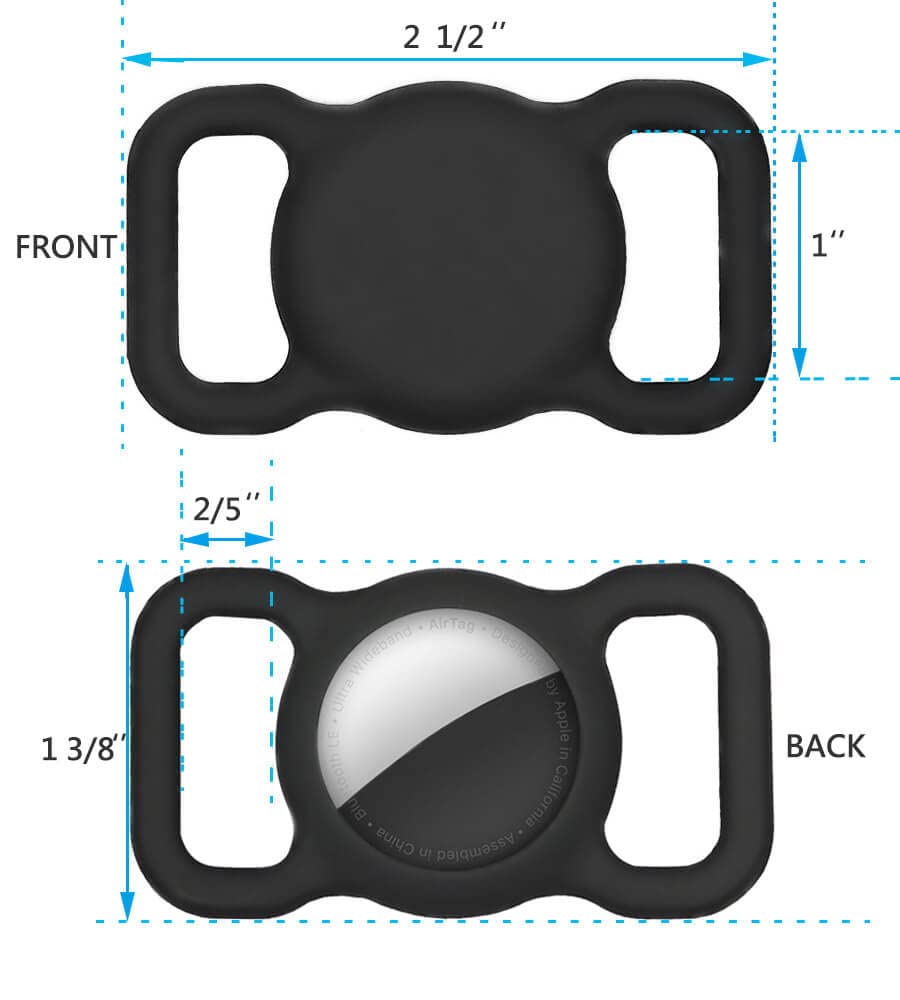 Airtag Dog Collar Holder [2 Pack] - Durable Apple Airtag Holder Secure Lock For Gps Tracking, Anti-Slip Waterproof Pet Collar Accessories (Black&White)