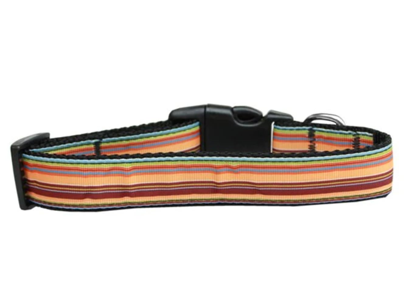 Pet Dog & Cat Nylon Collar or Leash, "Autumn Stripes" 5/8" w x 4 ft. leash