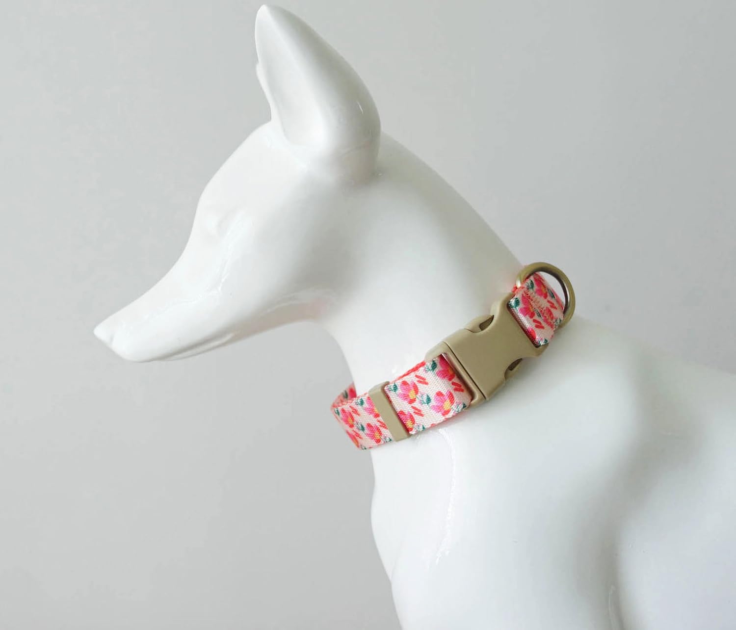 Yudote Designer Dog Collar In Floral Pattern Cute Dog Collars For Small Medium Large Dogs And Puppy (Pink Rose,L)
