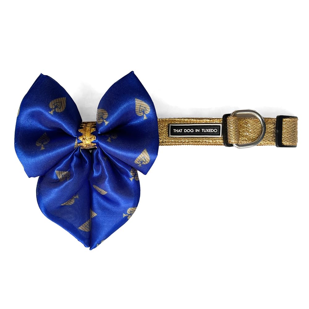 That Dog In Tuxedo Banarasi Festive/Wedding/Diwali/Navratri Dog Bow Tie Collar  Occasion Wear Ethnic Dog Accessory (Banarasi Bl