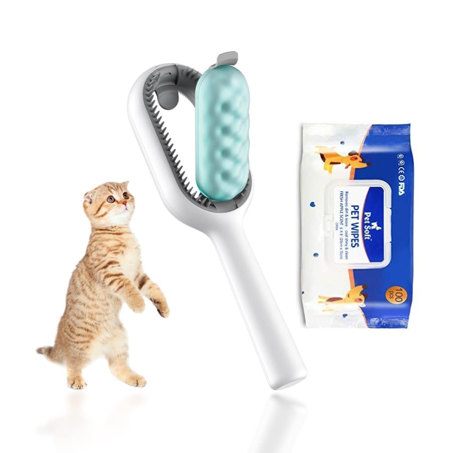 Dog Trust Pet Hair Gravity Long Haired Dog Brush, 100 Tissue Included, Pet Brush, Healing Brush, Slicker Brush, Cat Comb, Dog Co