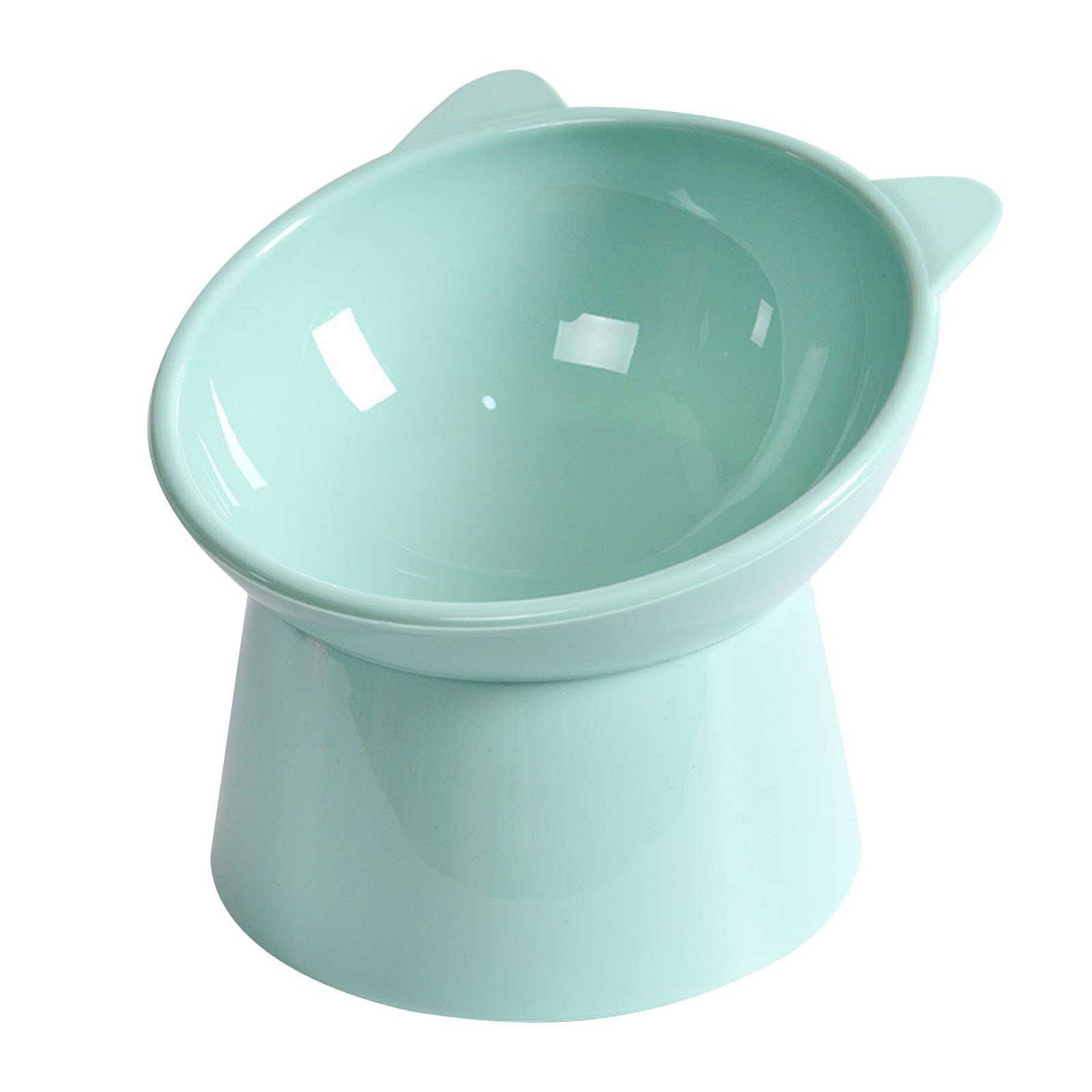 Tilted Elevated Cat Food Bowl - Cats Bowls Whisker Friendly Anti Vomiting Slanted Feeding Bowls Cute Shallow (Tall Cat Bowl-Gree