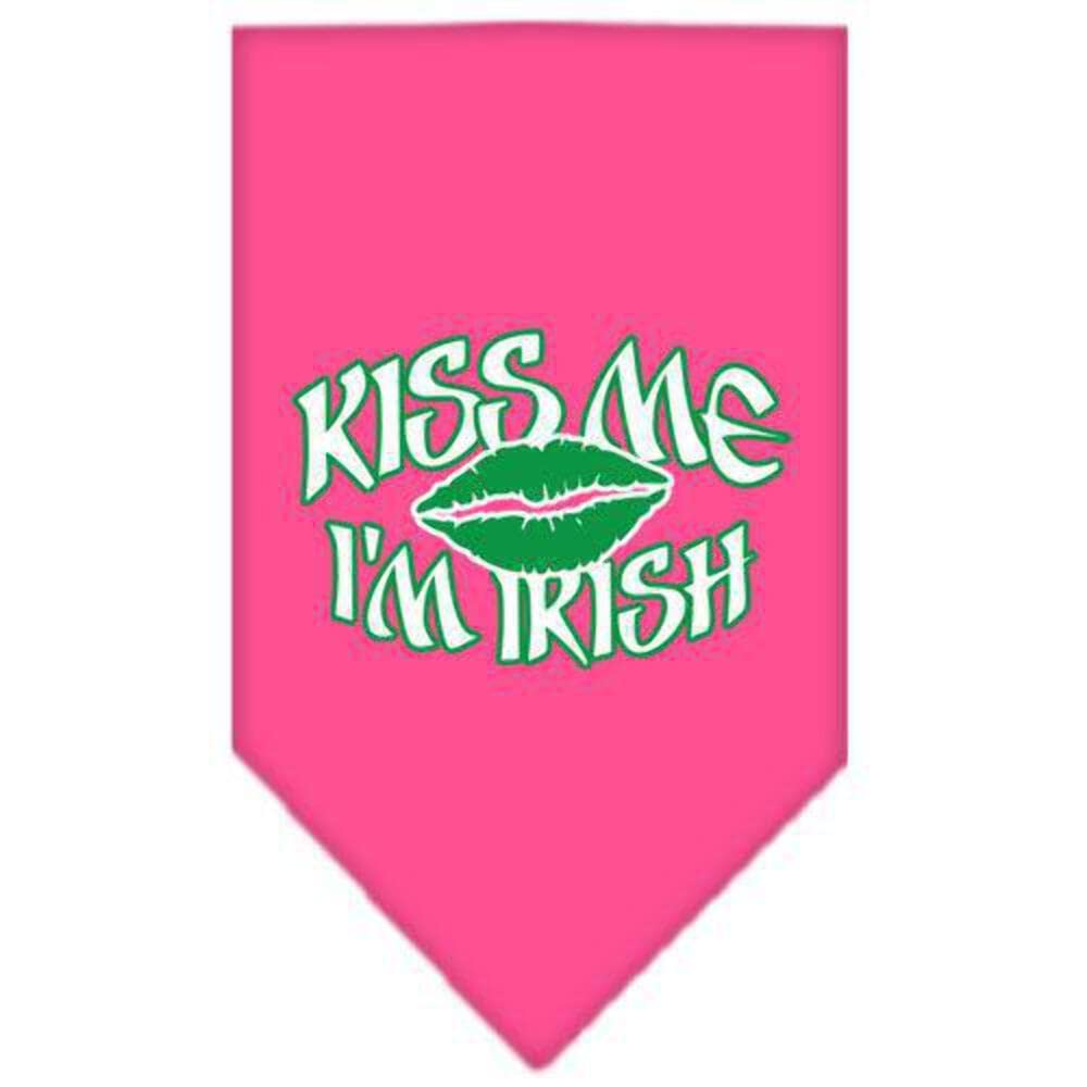 Mirage Pet Products Kiss Me I'm Irish Screen Print Bandana, Small, Cocoa