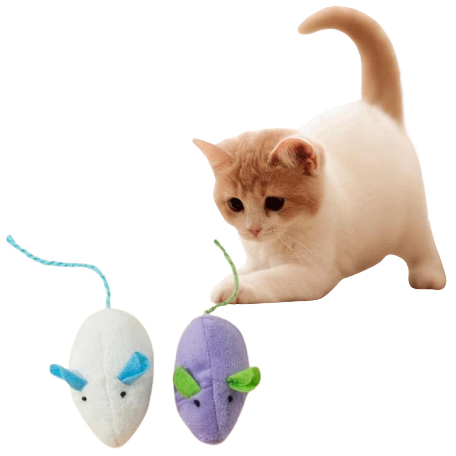 Rvpaws 2 Pcs Toy Mouse Cats Rattling Mice Amusement Toys Catnip Mice Toys Cat Mice Toys Kitten Stuffed Animal Toy Cat Catching T