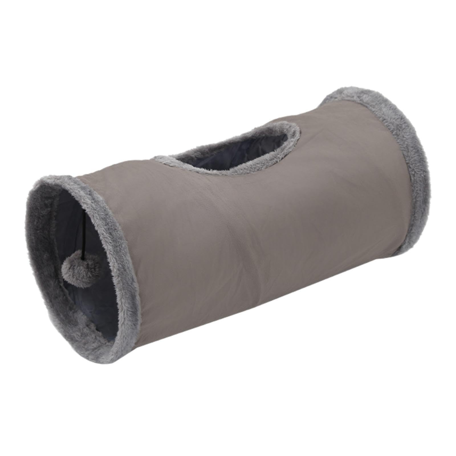 Calandis Cat Tunnel For Indoor Cats Hideaway Kitten Cave Pet Supplies Funny With Ball Gray | Toys | Cat Supplies | Pet Supplies