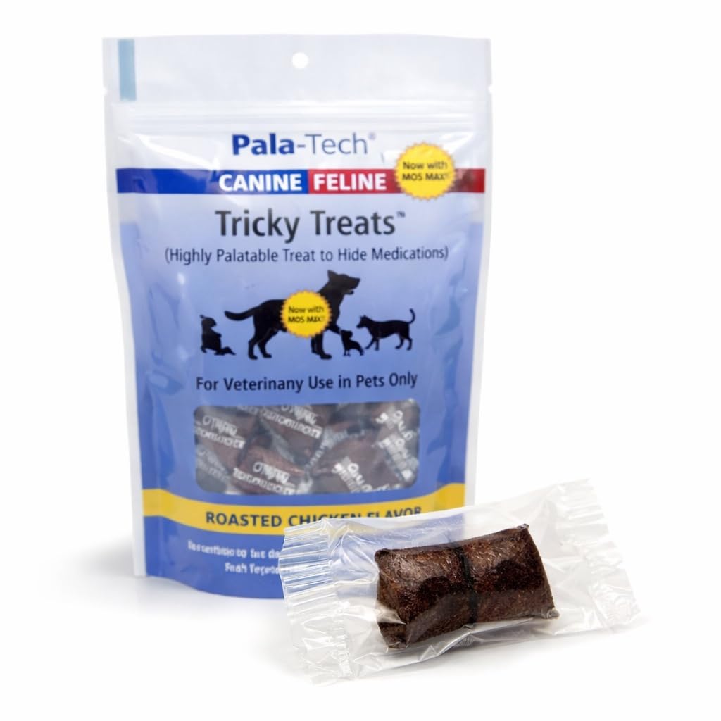 Pala Tech Soft Dog Treat Pouch with Roasted Chicken Flavor - 30 Chewy Dog Training Treats - Easy to Swallow - Veterinary Use in 