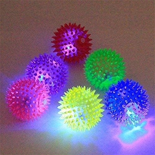 Kittupet Led Squeaky Squeaker Rubber Chew Ball, Whistle Squeaker Sound Ball Puppy Dog Cat Pet Chew Playing Rubber Ball Toy (Set 