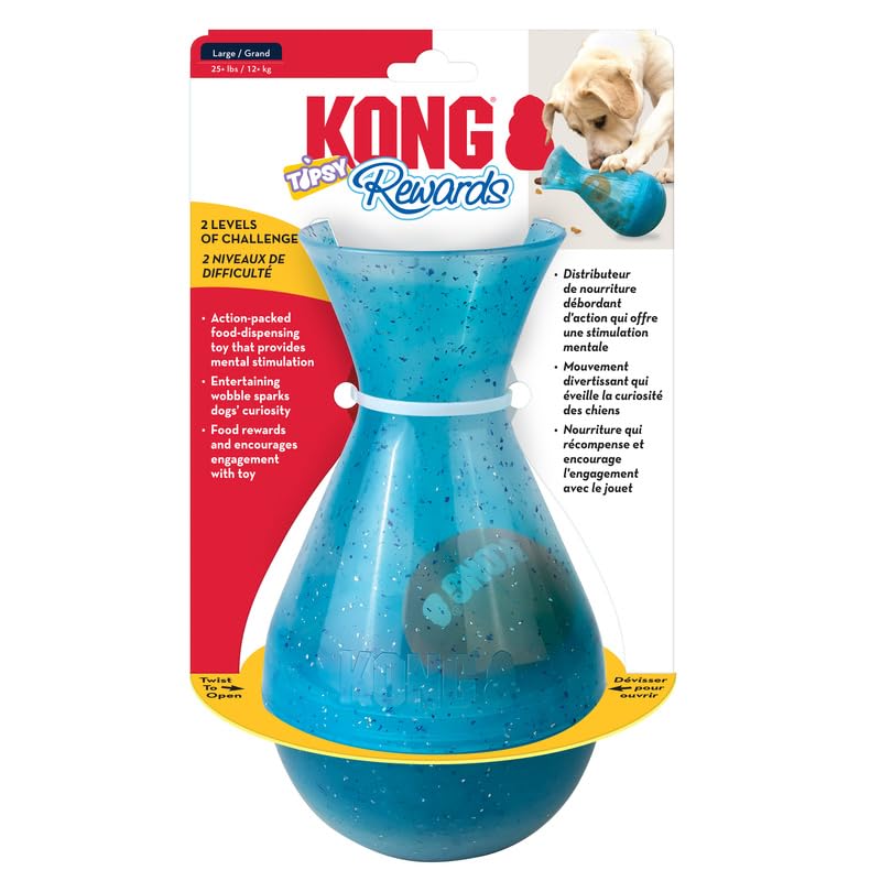 KONG Rewards Tipsy Food or Treat Dispensing Dog Toy - Interactive and Mentally Stimulating Toy for Dogs (Large)