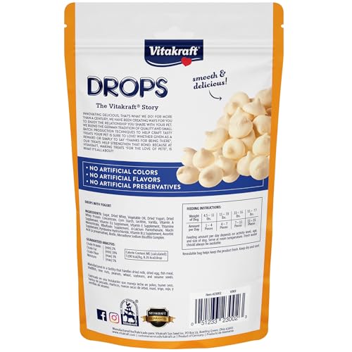 Vitakraft Drops with Yogurt Treats for Dogs, Bite-Sized Training Snacks, 8.8 Ounce (Pack of 1)