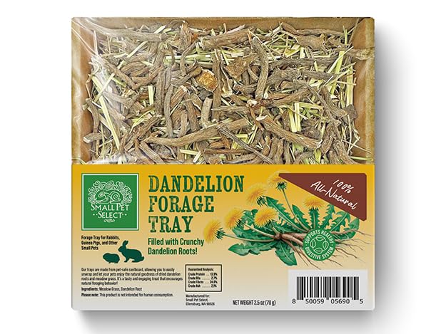 Small Pet Select Forage Tray Bundle, 3 Pack of Foraging Trays for Rabbit, Guinea Pig, Hamster or Bunny - Natural Treats, Dandeli