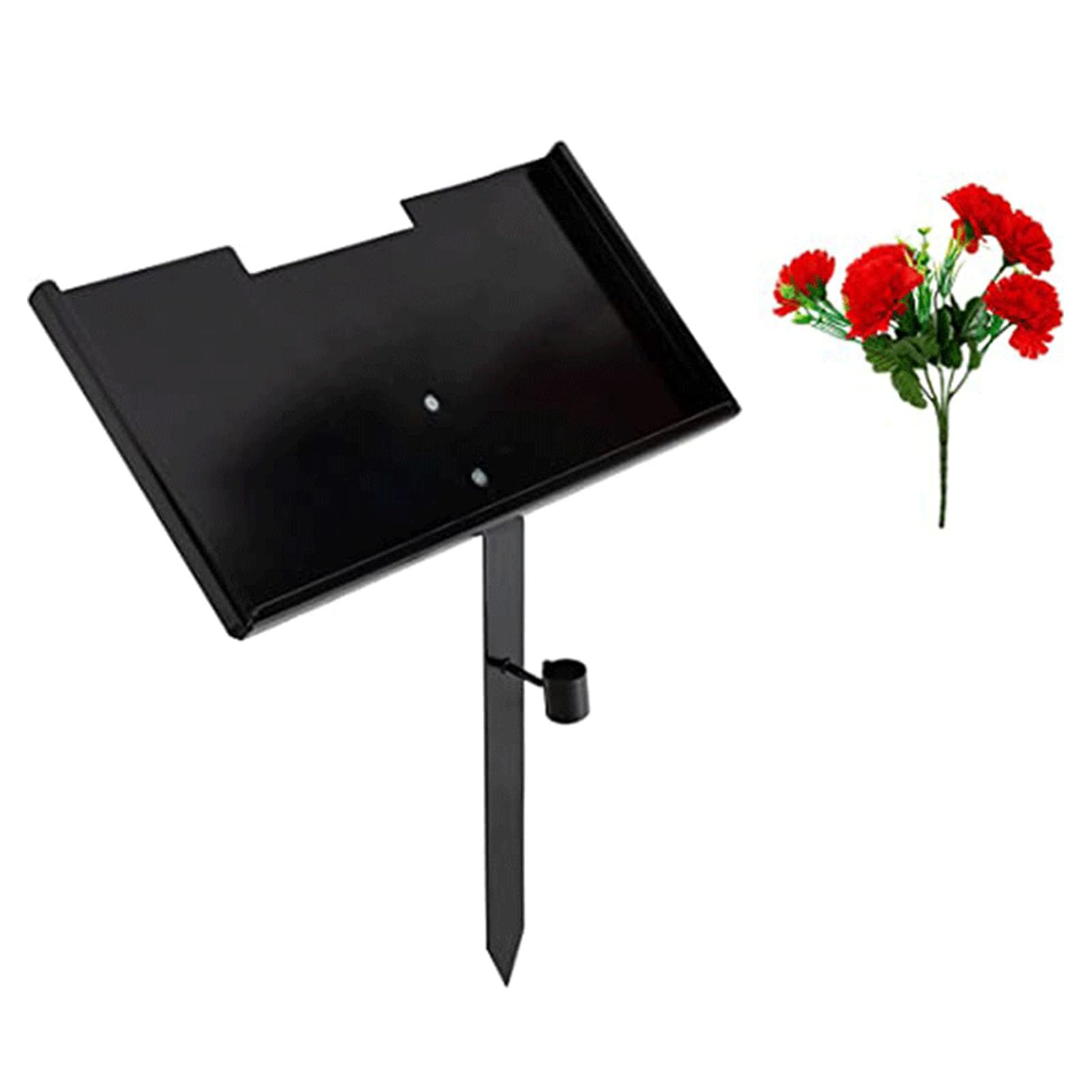 Ciciglow Grave Marker Stand, 12 X 6 Iron Anti Fade Matte Finish Memorial Stones Plaque Grave Markers Stand Marker Holder For Lov