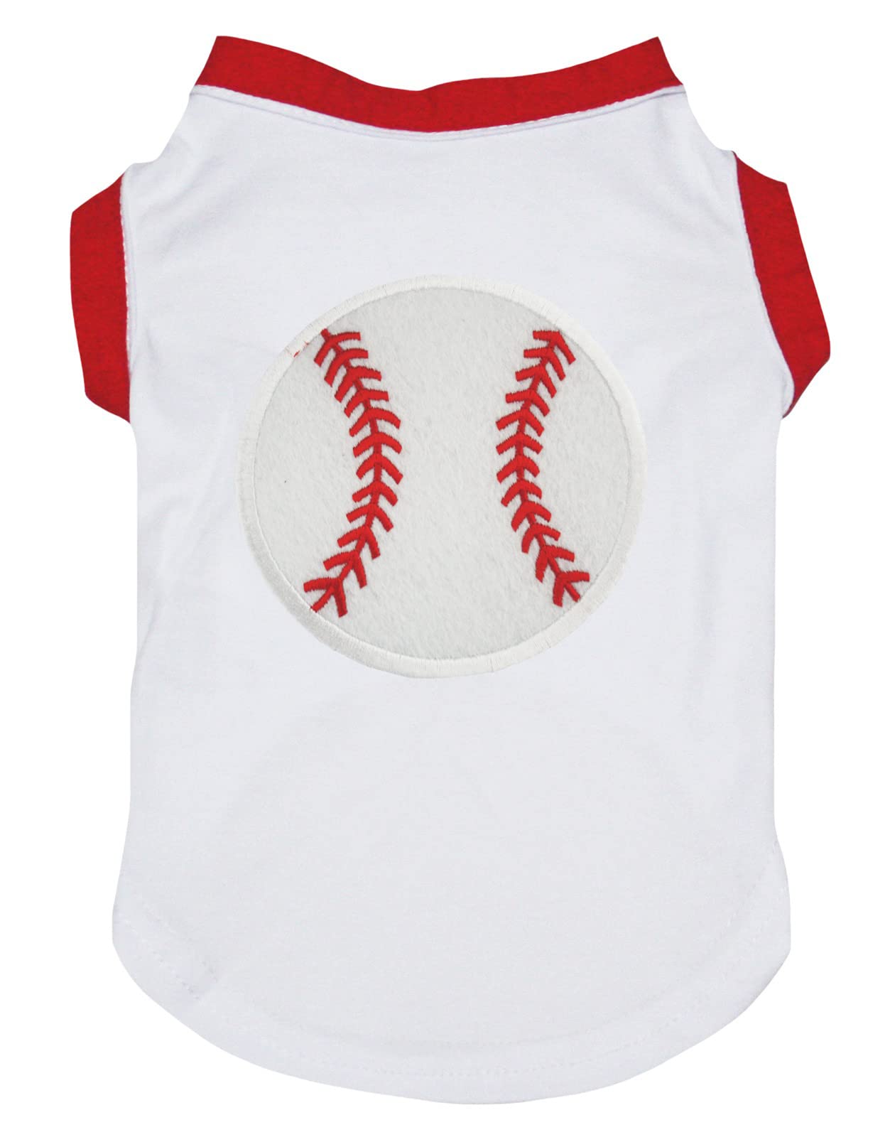 Petitebella Baseball Puppy Dog Shirt (White, Medium)