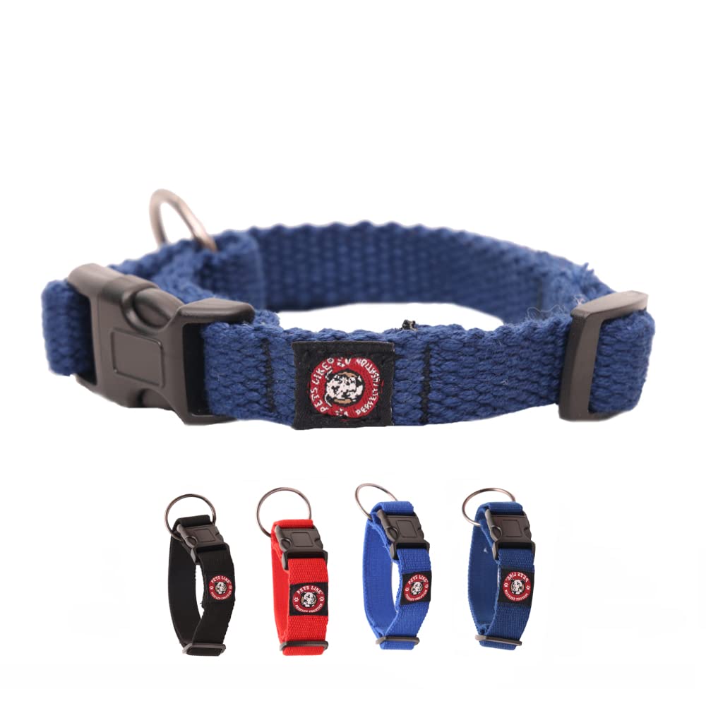 Pets Like Spun Clip Collar| Dog Clip Collars For (3045 Cms) Neck Size Doggy| Dog Belt Comes With NavyBlue Color Collar (20Mm) 