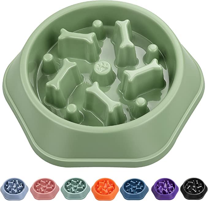 Rvpaws AntiChocking Slow Feeding Dog Bowl, Interactive Bloat Stop Bowl Dishes NonSlide Dog Lick Treat Bowl | Dog Puzzle Bowl (