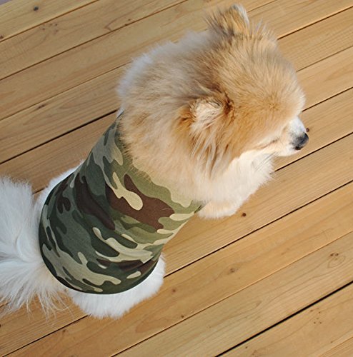 Dog Shirts Pet Shirts Dog T-Shirt Puppy Dog T Shirt Dog Vest Puppy Vest Pet Clothing Puppies Clothes For Small Dogs Doggie Tee Summer Apparel Female Dog Shirt Beach Wear¡ (X-Small, Green Camo)