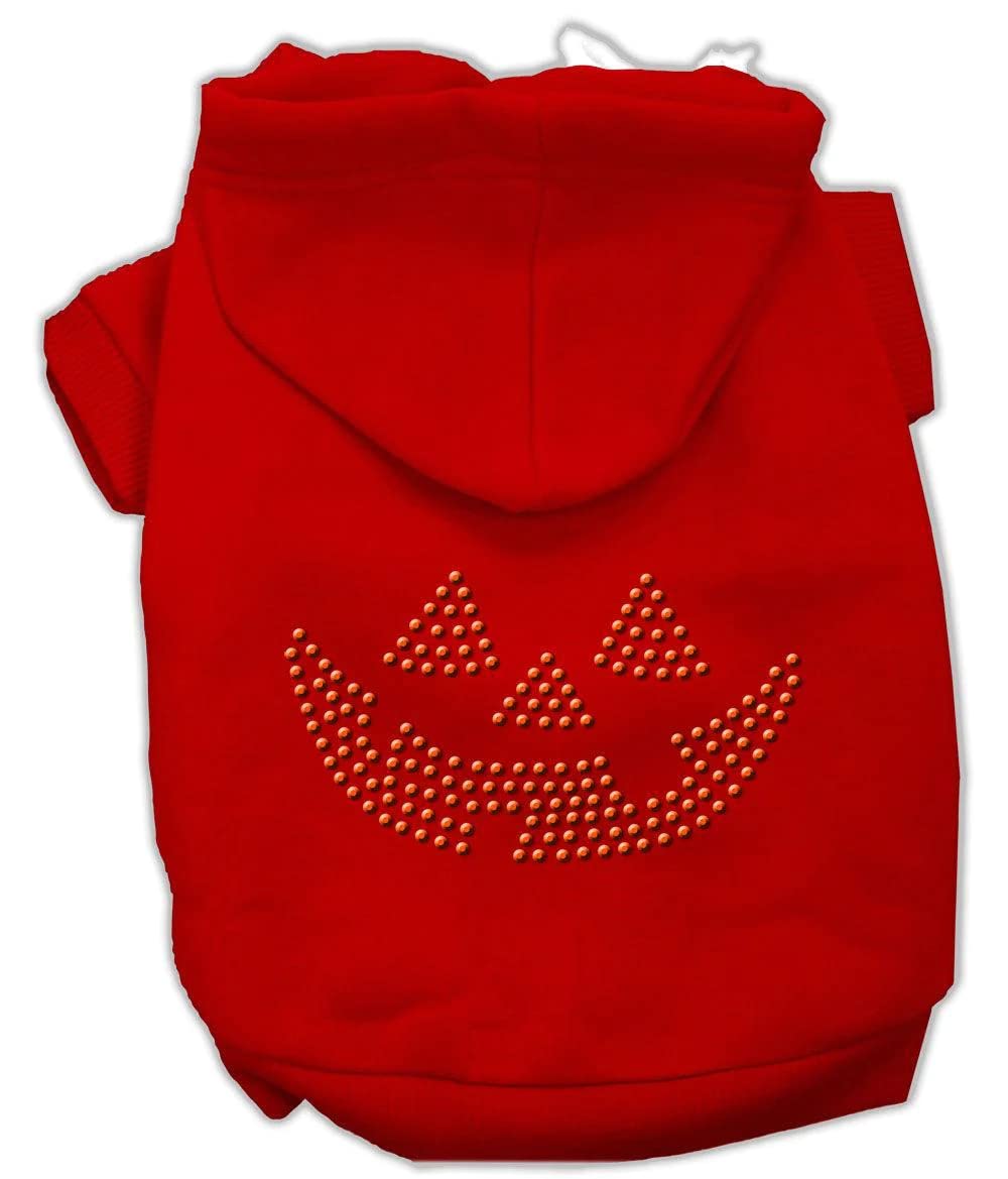 Halloween Pet Dog & Cat Hoodie Rhinestone, "Jack O' Lantern" Black 3XL (25-35 lbs.)