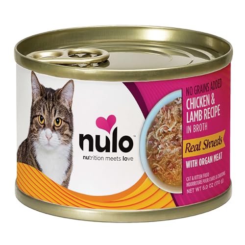 Nulo Real Shreds with Organ Meat Wet Canned Cat Food, Chicken & Lamb, 6.0 Ounce, 8 Cans