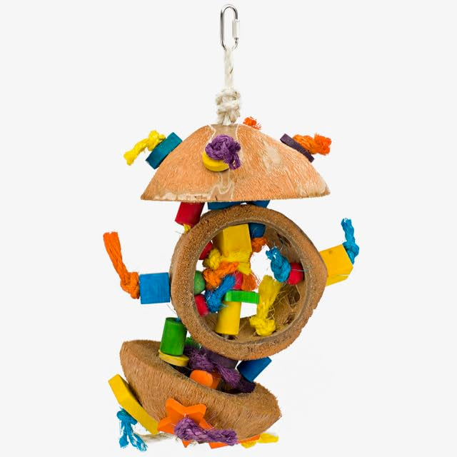 Penn-Plax Ba1870 Coconut Kabob With Wood & Sisal Pet Collar