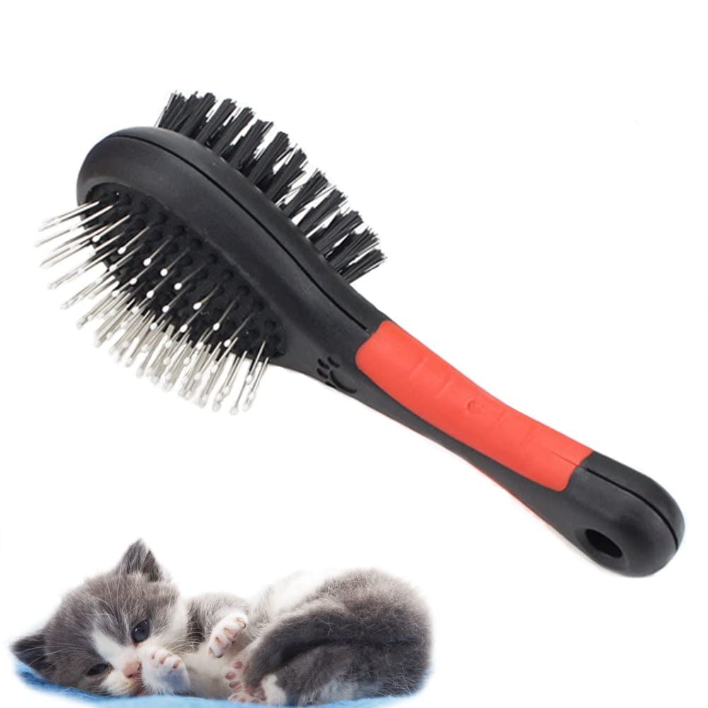 Rvpaws Double Sided Pin Bristle Grooming Comb Hair Brush Ideal For Dogs And Puppies Removing Matted Fur (Multicolor, Pack Of 1 P