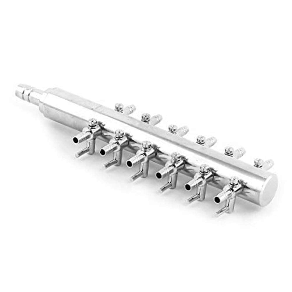 Dahszhi Aquarium 12 Way Inline Manifold Air Flow Pump Tubing Splitter Lever Control Valve