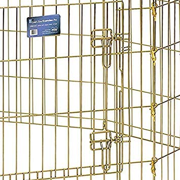 Midwest Homes For Pets Dog Exercise Pen & Playpen, 24'W X 24'H, No Door, Gold Zinc