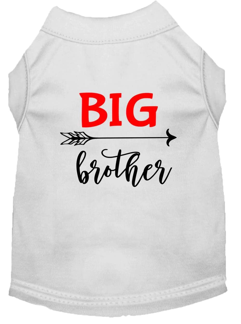 Pet Dog & Cat Shirt Screen Printed, "Big Brother" White MD (6-10 lbs.)