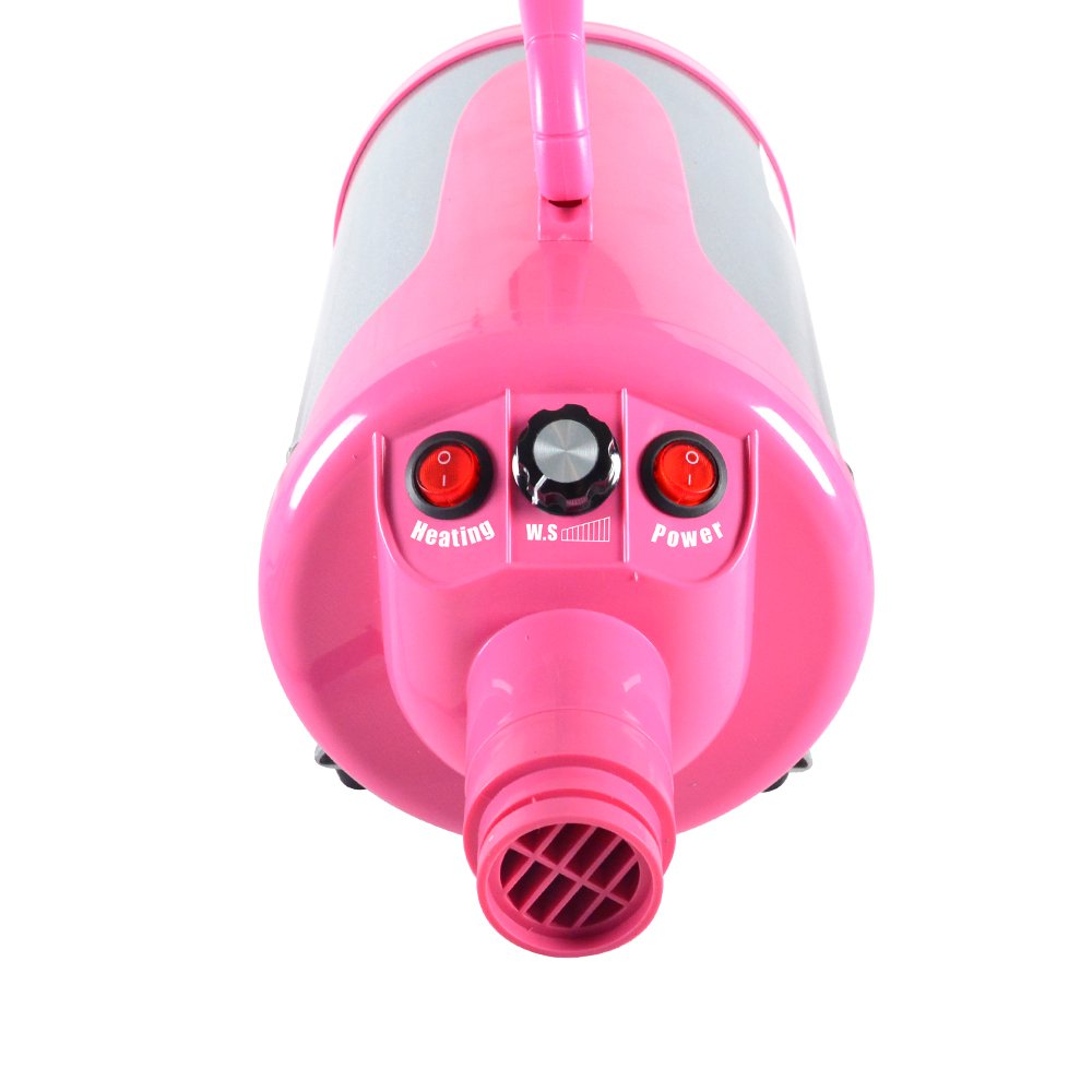 SHELANDY Pet Hair Force Dryer Blower with Heater, Copper, Pink, Model STL-1903